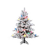 3 foot Flocked Alaskan Christmas Tree: Clear Lights