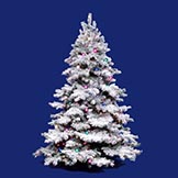 4.5 foot Flocked Alaskan Christmas Tree: Multi-Colored Lights