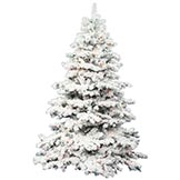 7.5 foot Flocked Alaskan Christmas Tree: Clear LEDs
