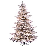 8.5 foot Flocked Sierra Fir Christmas Tree: Clear Lights