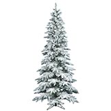 7.5 foot Slim Flocked Utica Fir Christmas Tree: Unlit
