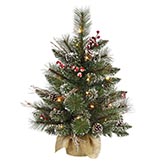 Snow Tip Tree with Pine Cones and Berries