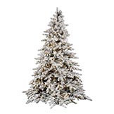 4.5 foot Flocked Utica Fir Christmas Tree: Lights