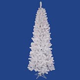 5.5 foot White Salem Pencil Pine Tree: Multi-Colored LEDs