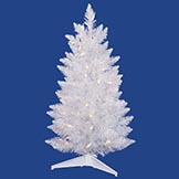 30 inch Sparkle White Pencil Christmas Tree: White LEDs