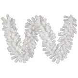 9 foot x 12 inch Crystal White Garland: Unlit