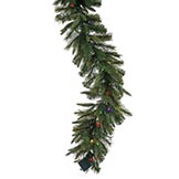 9 foot x 14 inch Cashmere Garland: Multi-Colored Lights