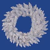 30 inch White Spruce Wreath: Lights