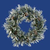 30 inch Flocked Scotch Pine Wreath: All-lit Lights