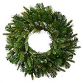 24 inch PE/PVC Cashmere Pine Wreath: Unlit