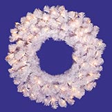 24 inch Crystal White Wreath: Lights