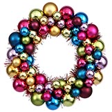 12 inch Multi Colored Ball Wreath