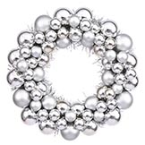12 inch Silver Colored Ball Wreath