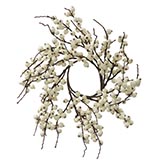 18 inch Indoor/Outdoor Artificial Christmas Berry Wreath: White