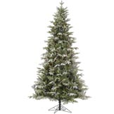 7.5 foot PE/PVC Frosted Balsam Fir Tree: Multi-color LEDs
