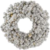 30 inch Medium Flocked Kodiak Wreath: Mini LED & Frosted G40