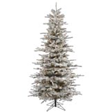 6.5 foot Flocked Slim Sierra Christmas Tree: Clear Lights