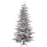 7.5 foot Flocked Slim Sierra Christmas Tree: Multi-Colored LEDs