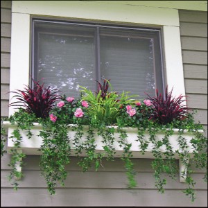 Filling Window Boxes with Artificial Outdoor Plants