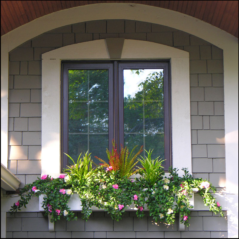 Filling Window Bo With Artificial, Outdoor Silk Flowers Window Box