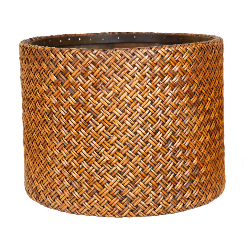 16-inch Round Basket Weave Rattan Planter