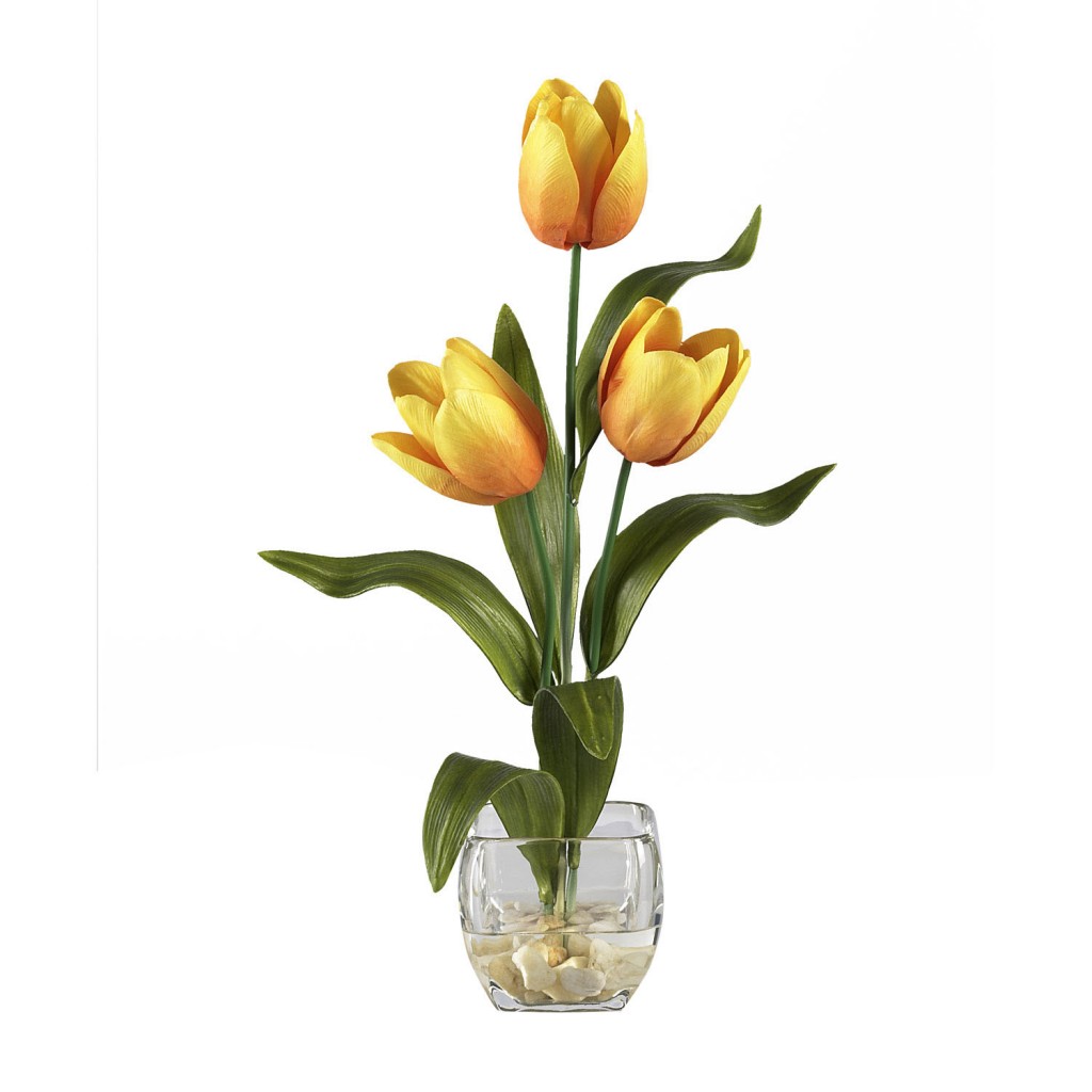 Silk Tulip Arrangement in Acrylic Water