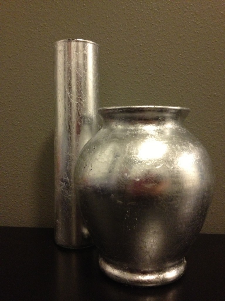 Silver Leafed Vases