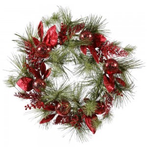 Red Mixed Pine Wreath