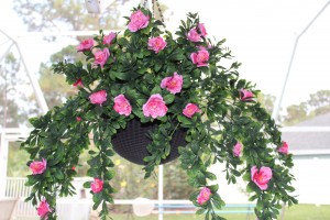 DIY: Hanging Basket with Artificial Azaleas