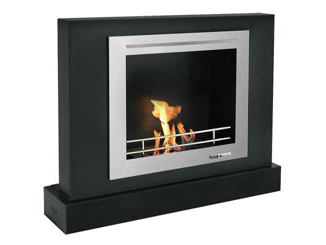 Vioflame Black Convection Ethanol Fireplace