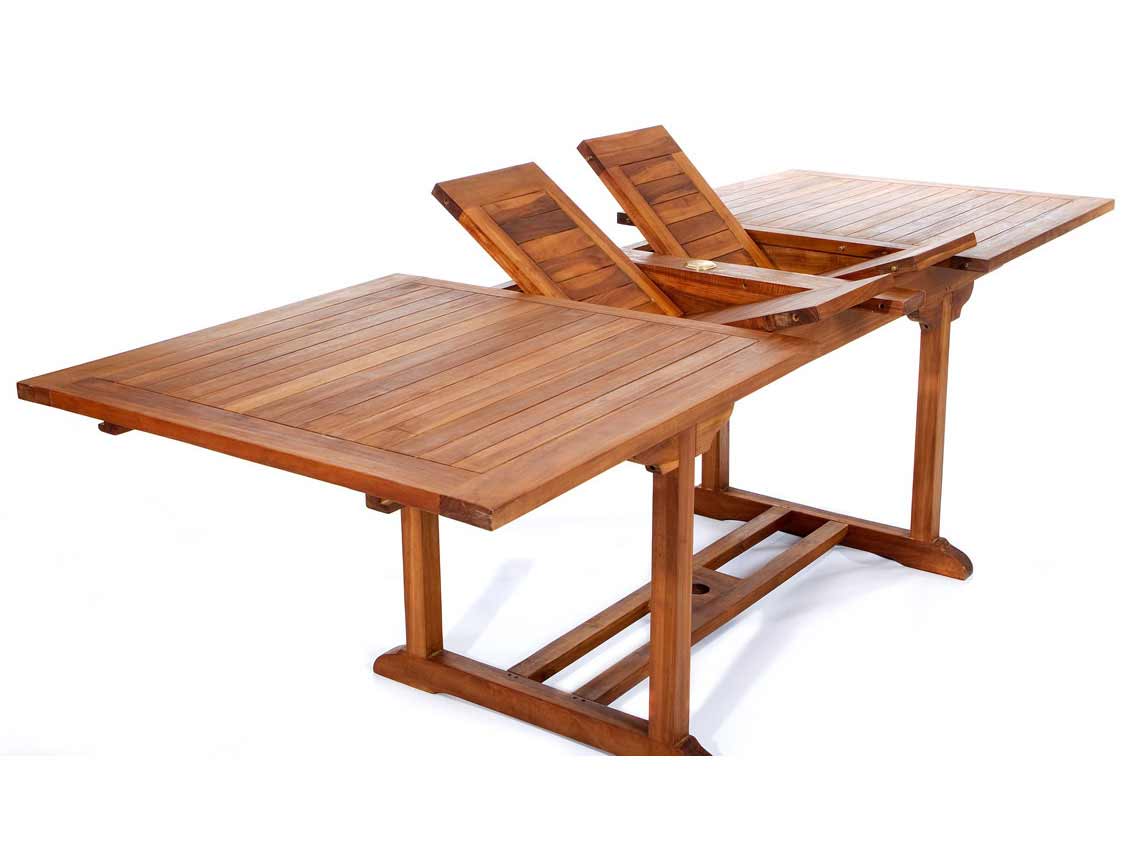All Things Cedar Rectangle Teak Extension Table
