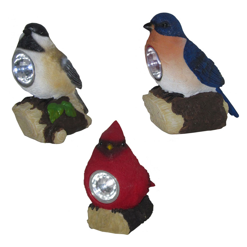 Bird Trio with Solar Lights