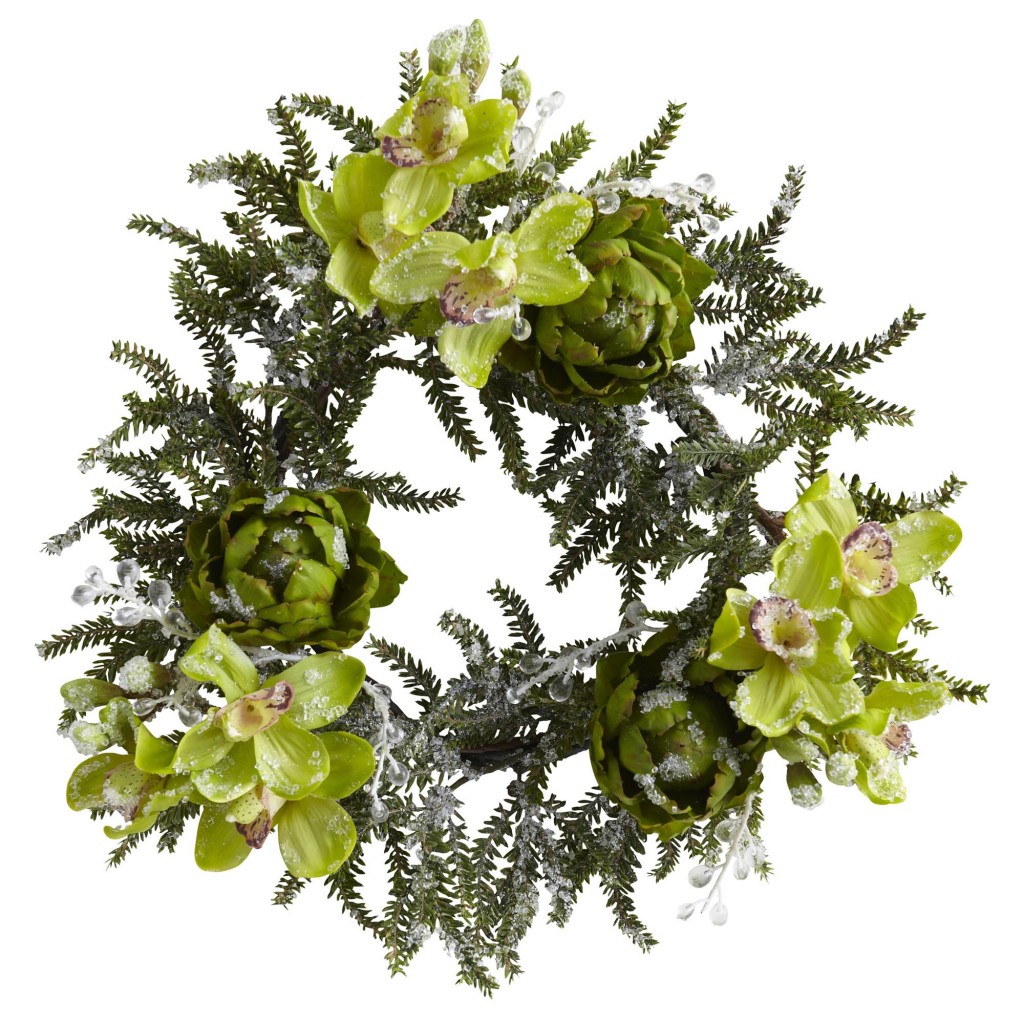 Orchid and Artichoke Christmas Wreath