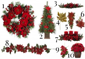 Christmas Decorating with Artificial Poinsettias
