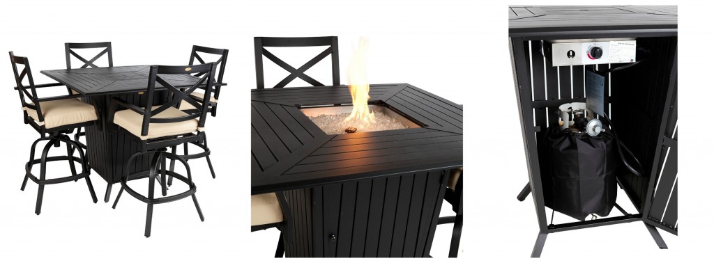 5 Piece Fire Table Bar Set