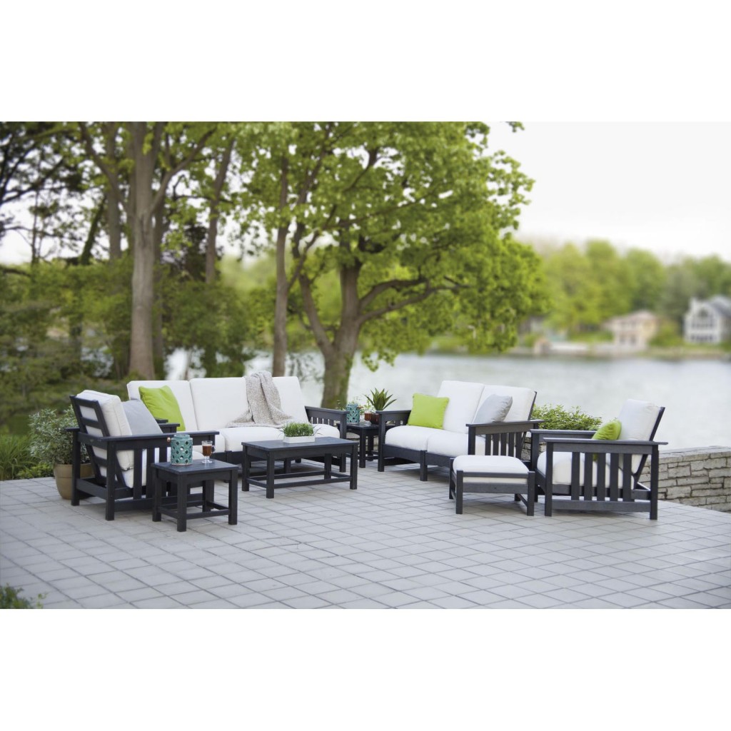 Polywood Mission 8 Piece Black Deep Seating