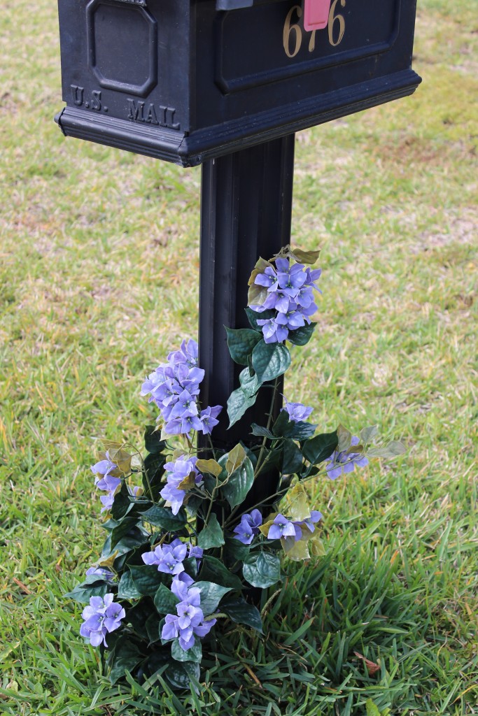 Artificial Bougainvillea Around Mailbox