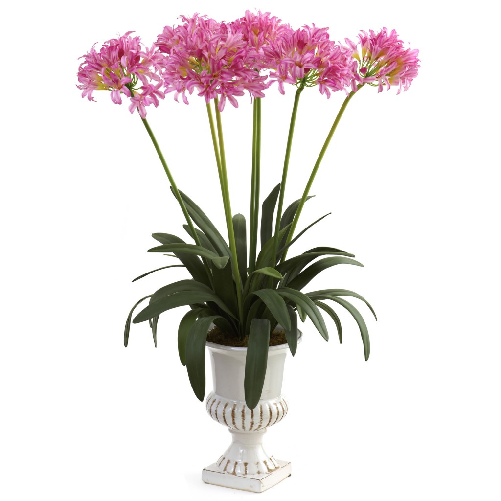 34-Inch Artificial African Lily Arrangement in Urn