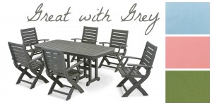 Colorful Accents for Grey Outdoor Furniture