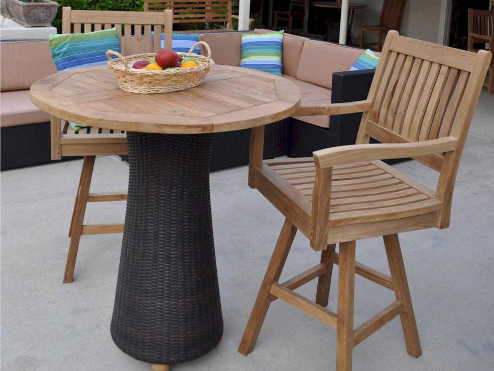 Wicker bar height table discount