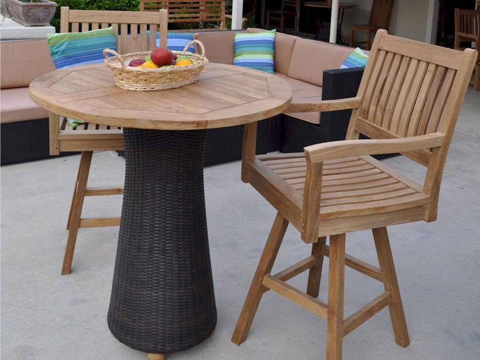 Wicker Bar Height Table