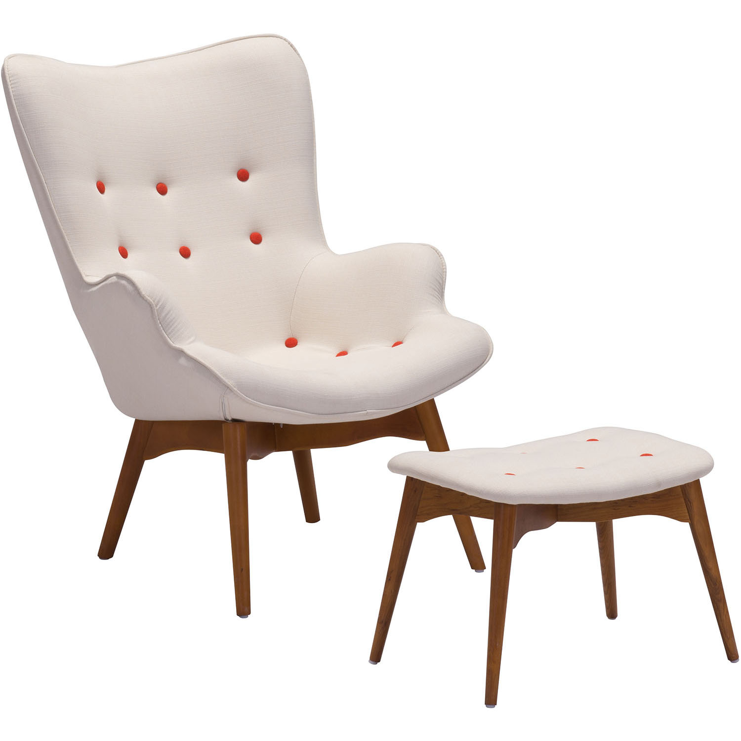Zuo Modern Chair and Ottoman