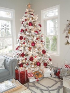 Decorate a Festive Flocked Christmas Tree