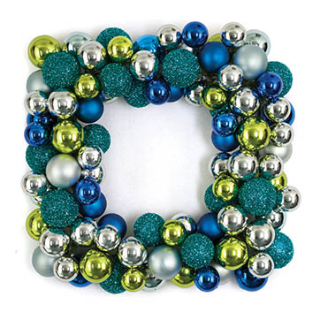 Teal Glass Ball Wreath