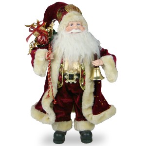18-Inch Standing Santa with Bell Figurine