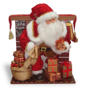 28-Inch Fireplace with Animated Santa