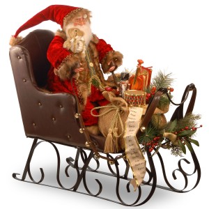 30-Inch Santa on Sleigh Figurine