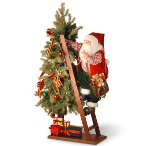 42-Inch Tree with Climbing Santa Figurine
