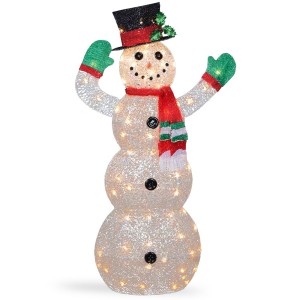 48-Inch Crystal Snowman Figurine