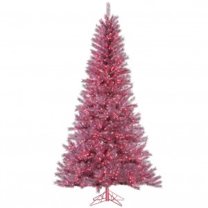 Magenta Tinsel Tree